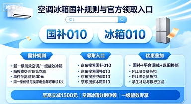 2026 京东空调/冰箱购机国补全攻略 新一级能效按成交价 15% 立减单件至高减 1500 元 国补 010 空调 010 冰箱 010 官方申领入口 全品类 2026 京东空调/冰箱购机国补全攻略 新一级能效按成交价 15% 立减单件至高减 1500 元 国补 010 空调 010 冰箱 010 官方申领入口 全品类
