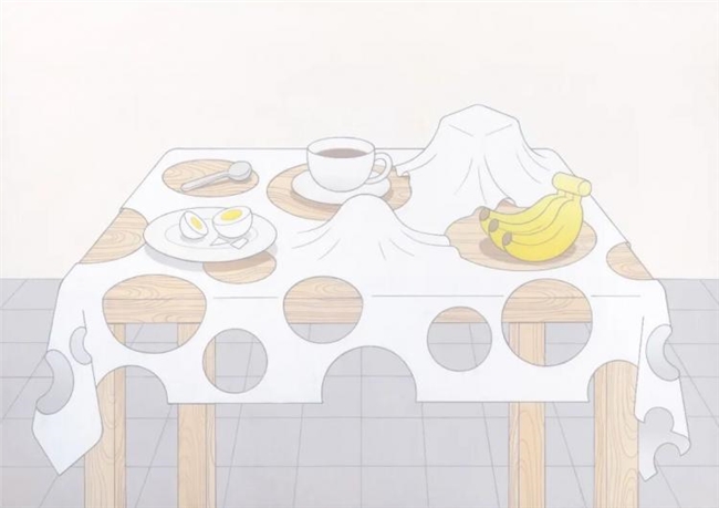 平淡餐桌暗藏谜题！这幅极简丙烯插画拿下 2026 TIS 插画最高奖