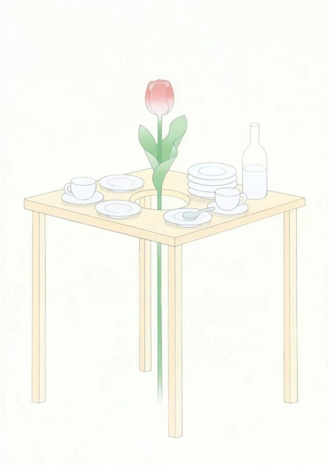 平淡餐桌暗藏谜题！这幅极简丙烯插画拿下 2026 TIS 插画最高奖