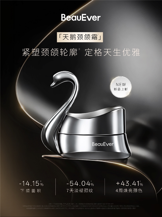 全新 BeauEver 天鹅颈颌霜即将上市：首提「颈颌一体化抗老」，一瓶回应院线颈颌抗老四步曲