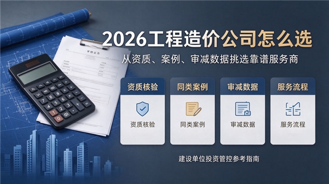 2026 工程造价公司怎么选？从资质、案例、审减数据教你挑选靠谱造价咨询服务商